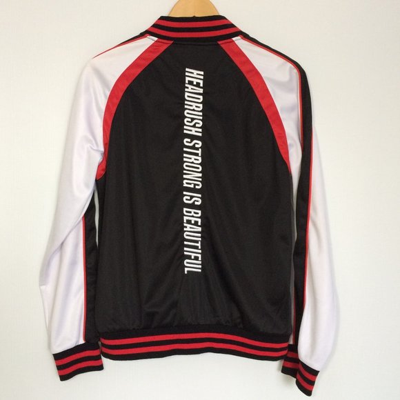 Headrush The Gotlander Womens Track Jacket Large Black Strong Is Beautiful Zip - Picture 2 of 8